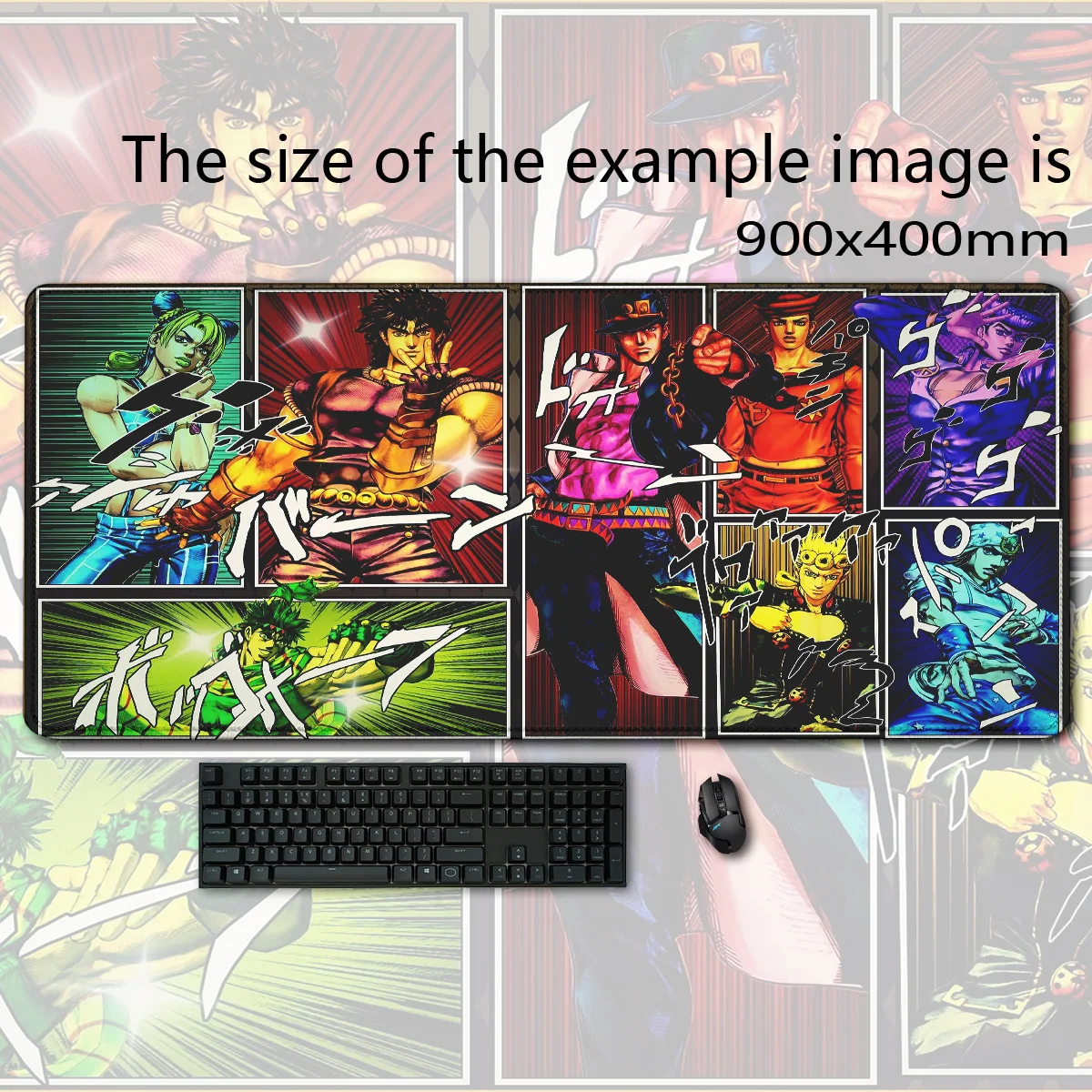 J-Jojo-O Bizarre Adventure Mouse Pad Gaming Accessories Keyboard Rubber Desk Mat Large Joseph Joestar Pc Gamer Computer Mousepad