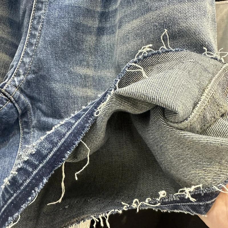 Men's Shorts Classic Cartoon Print Short Jeans Men Women Blue Black Loose Straight Elasticity Short Pants Knee Length Shortpant