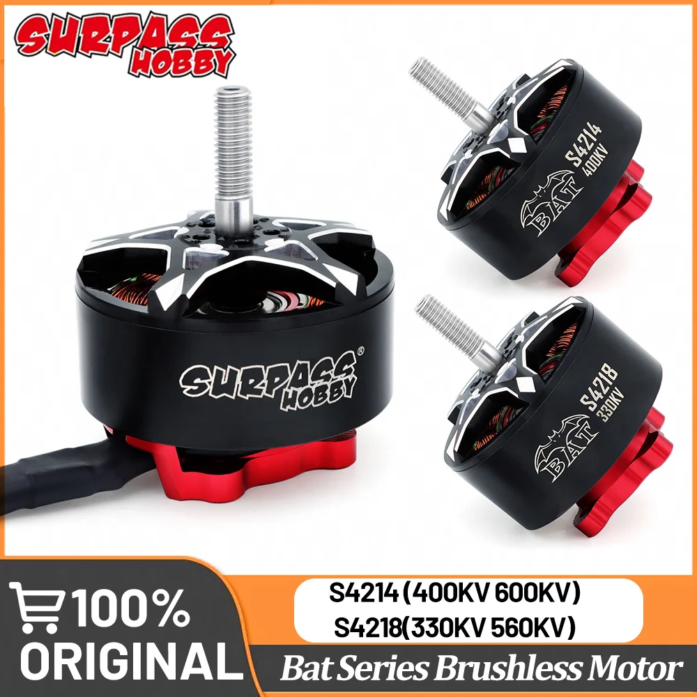 Surpass Hobby Bat S4214 400KV 600KV/S4218 330KV 560KV Brushless 14-Pole CW Motor Alloy Shaft for RC FPV Racing Drone