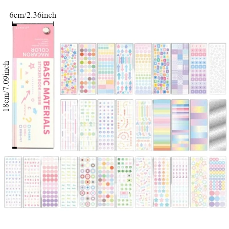 30 folhas bonito scrapbook adesivos auto adesivo criativo diy adesivo decorativo simples kawaii mão livro livro adesivos