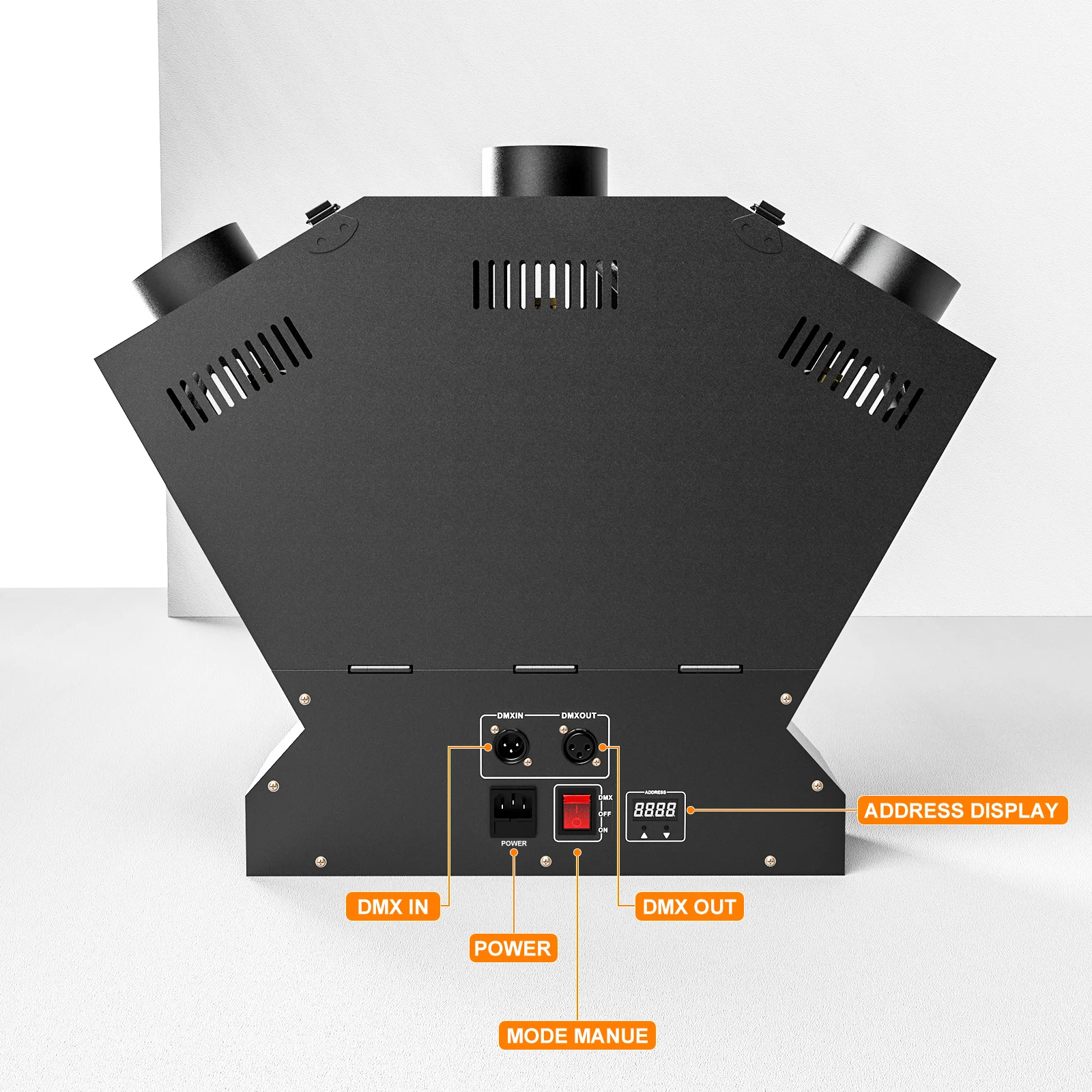 Máquina de llama Real de 200W, lanzador de llama de tres cabezas, equipo de escenario DMX512, para concierto, actuación, ambiente de fiesta