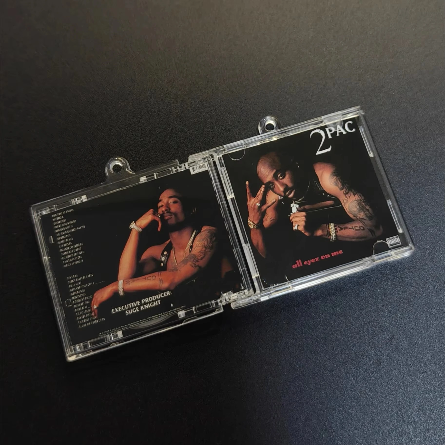 Gangsta Rap Makaveli 2pac MINI Music CD NFC Keychain Play Song All Eyez on Me Album Me Against The World Keyring Cosplay Pendant view 3