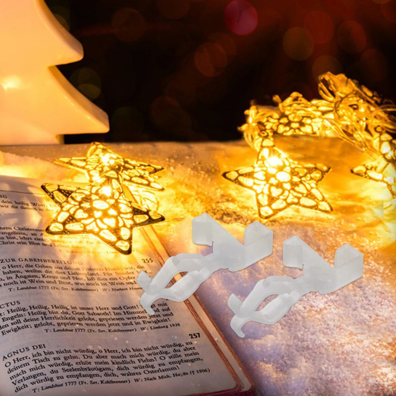 

10Pcs Christmas Light Clips Weatherproof Outdoor Gutter Roof Patio String Lights Easy Installation Festival Decor