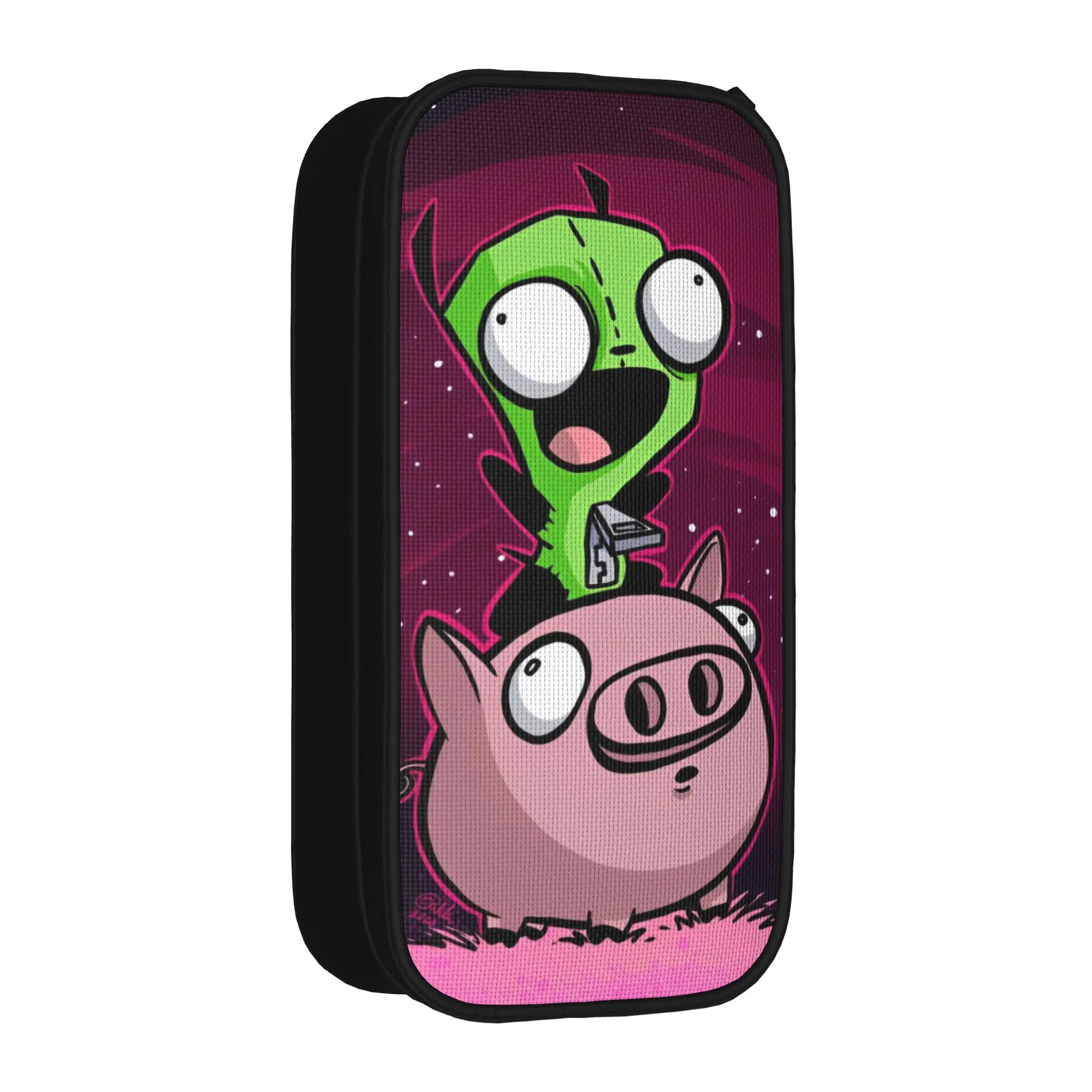 Gir Invaders Zim Cartoon Pencil Case Fashion  Pen Holder Bags Girls Boys Large Storage Students School Gifts Pencil Box