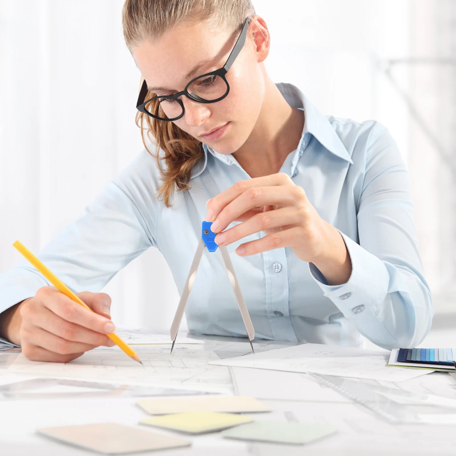 Compasses Electrocardiogram Divider for Nursing ECG Calipers Drafting Plastic Measuring