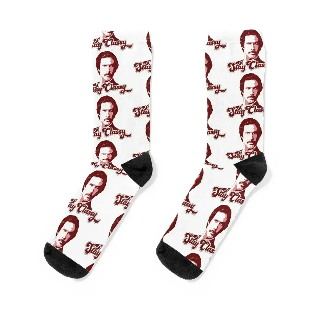 

Stay Classy - Ron Burgundy Socks summer cartoon set custom sports Socks Man Women's
