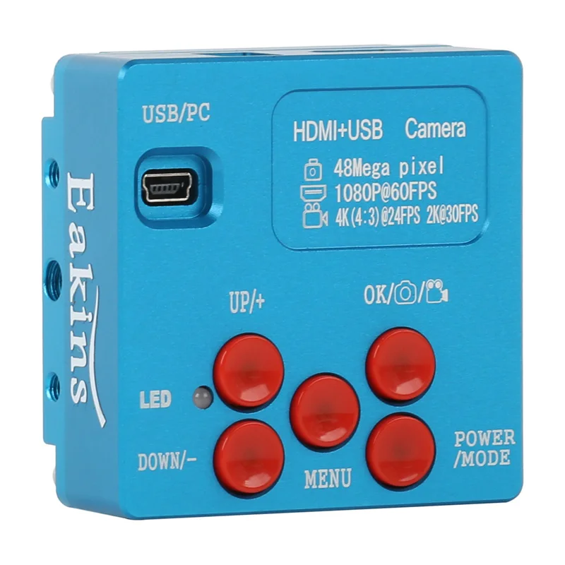 4K 2K 48MP 1080P HDMI Digital Industrial Video Microscope Camera + Big Visual Field 35mm Fixed Focus Lens High Working Distance