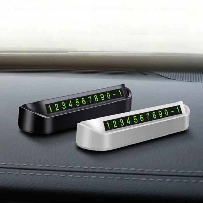 Luminous Car Temporary Parking Card Phone Number Card Plate Hidden Plate Telephone Park Stop Stickers Styling Auto Accessories - view 5