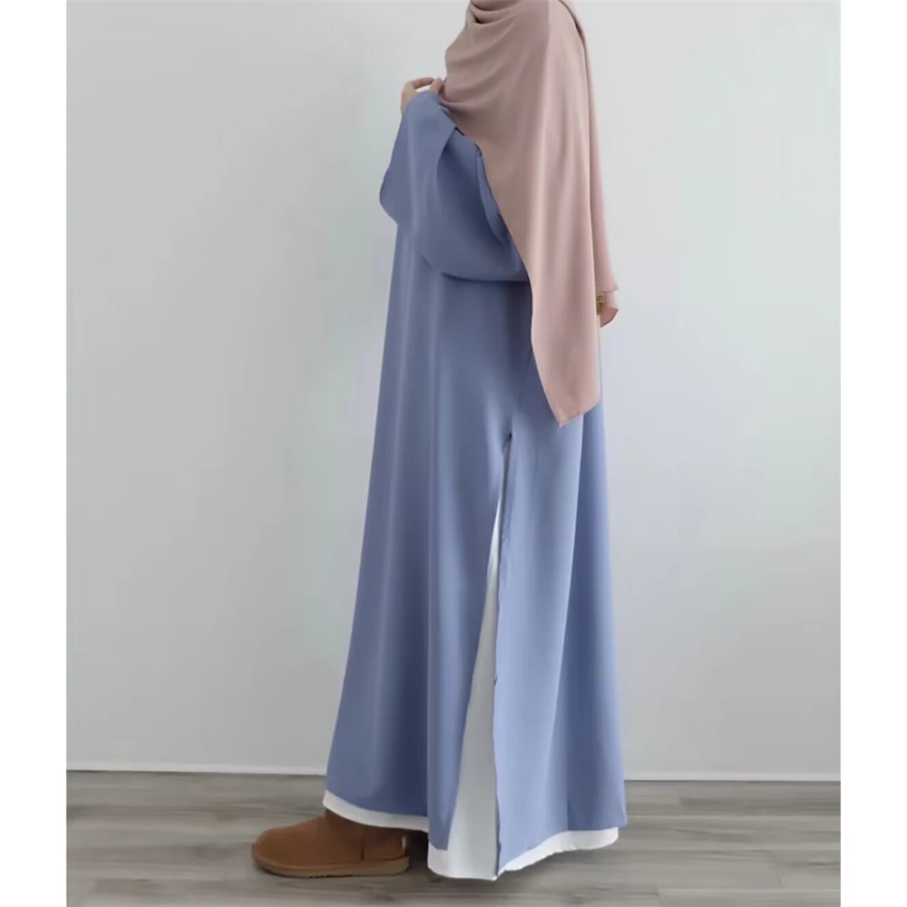 Imagem -03 - Conjunto de Vestido Muçulmano Modesto de Peças para Mulheres Roupas Islâmicas Dubai Turquia Abaya Veste Árabe Eid Ramadan Vestuário de Oração