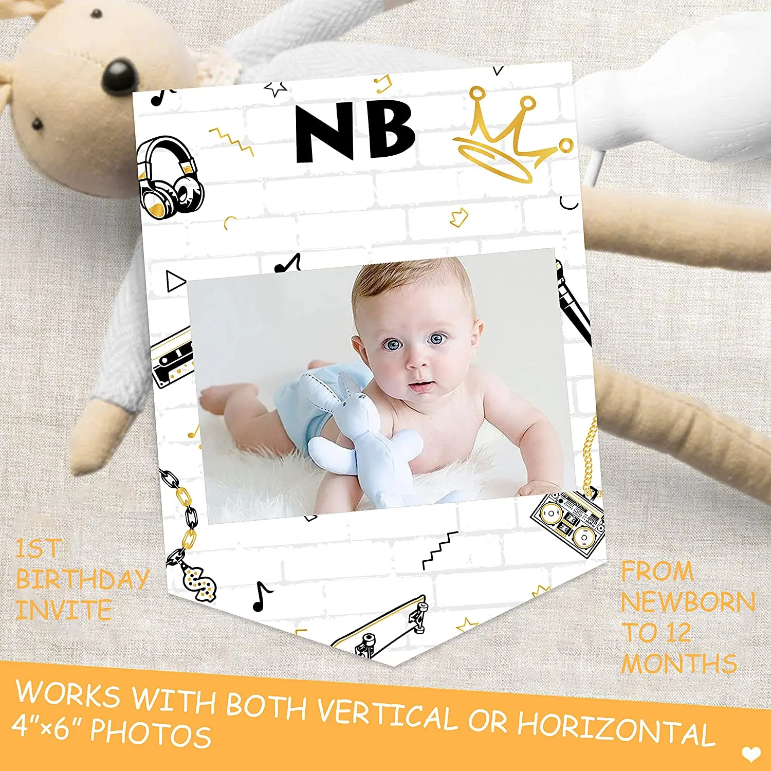 Cheereveal The Notorious One 1st Birthday Photo Banner From Newborn To 12 Months Baby Boys Hip Hop First Birthday Party Decor