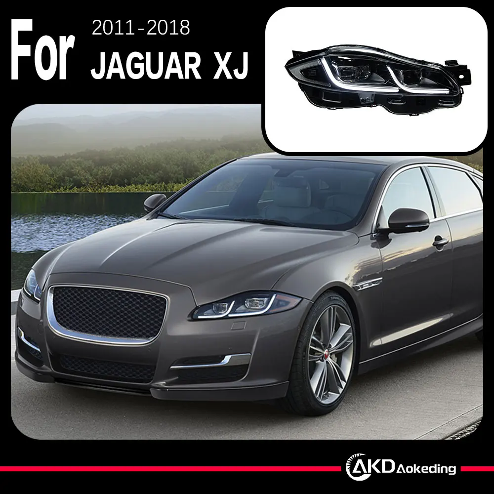 AKD Car Model for Jaguar XJL LED Headlight 2011-2019 XJ XF XE Projector Lens Head Lamp DRL Dynamic Signal Auto Accessories