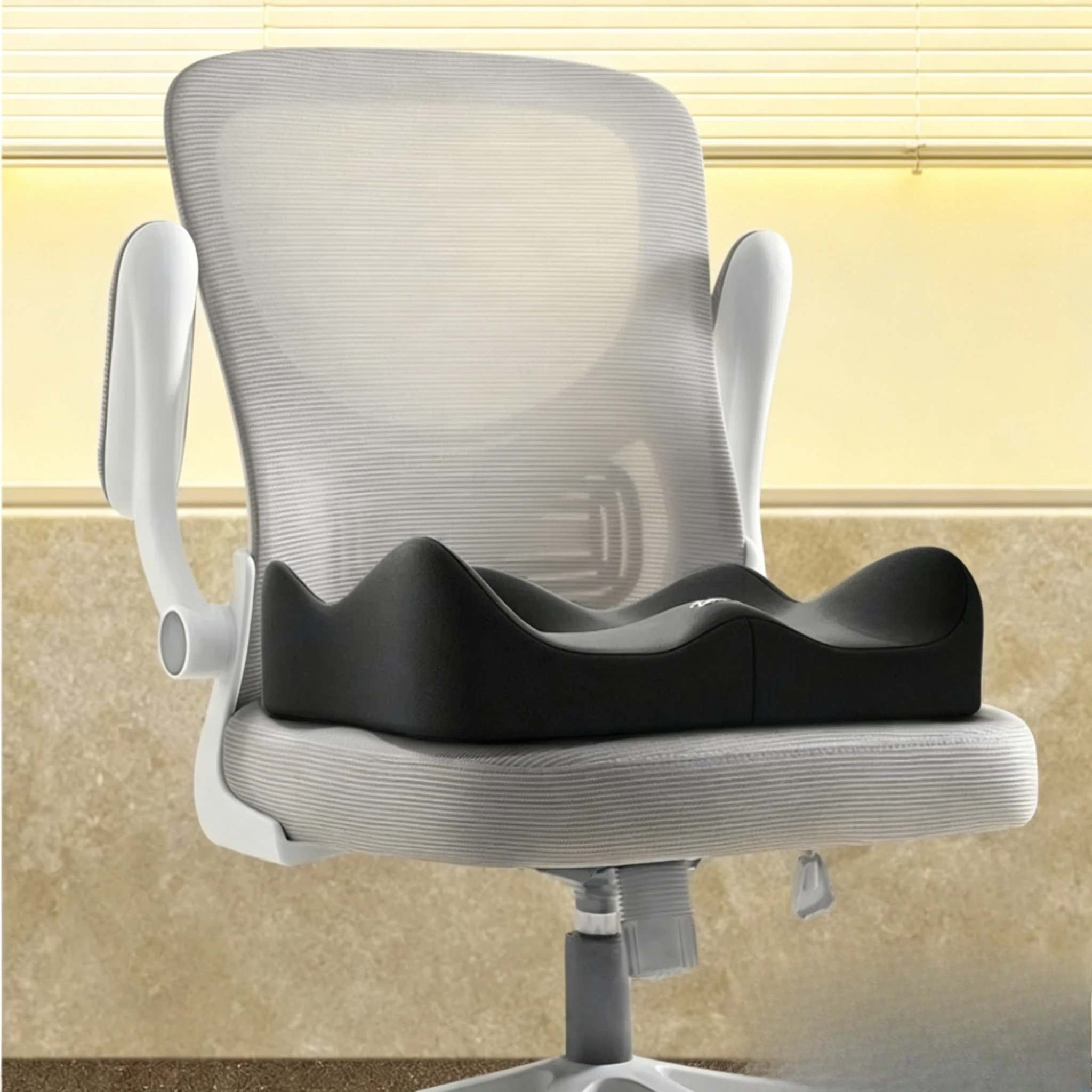 Universelles 3D Ergonomisches Memory-Schaum-Sitzkissen Waschbares Polyester-Kissen mit weicher Hüftstütze für Auto, Büro, Heimstuhl.