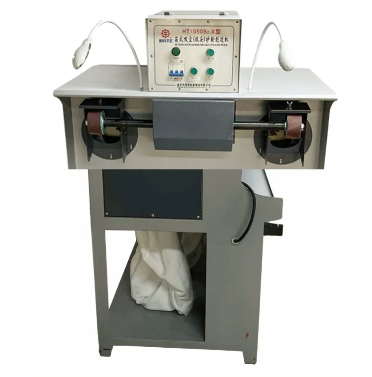 Industrial Double Head Dust Suction Grinder Shoe Grinding Machine Efficient Electric Leather Polishing And Roughing Machine