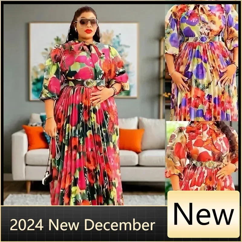 

Customized Plus Size African Print Dresses Autumn Elegant African 3/4 Sleeve Party Evening Long Maxi Dress Gowns Dashiki African