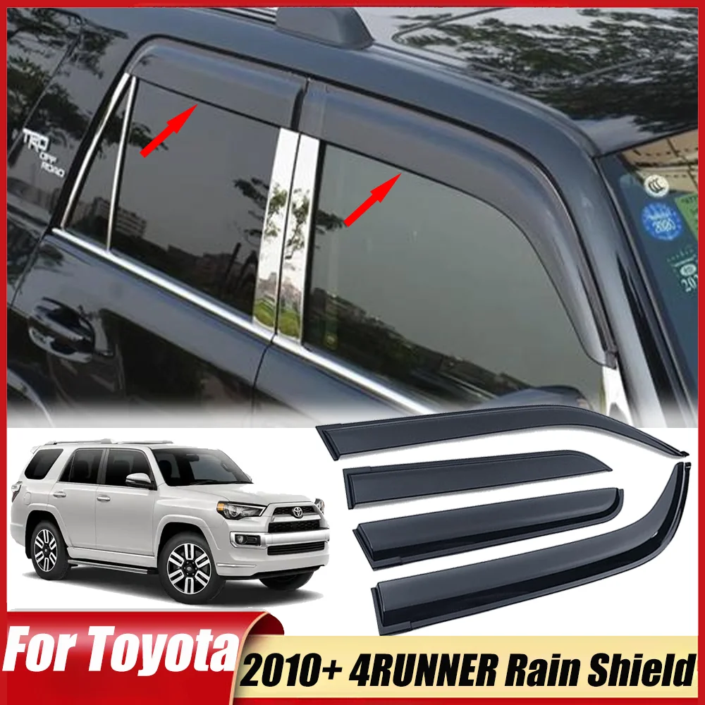 

For Toyota 2010+ 4RUNNER Window Rain Shield Side Window Guide Plate Sun visor Rain Protection Eyebrow Car External Accessories