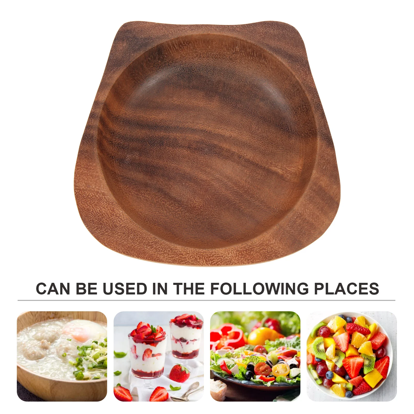 Kinder Lebensmittel Holz Kleinkind Frühstück Kompakte Wiederverwendbare Abendessen Schüssel Tragbare Suppe Nudel Salat Schüssel Hause Küche Liefert