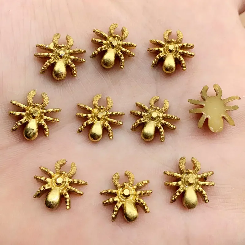 30pcs Glitter Gold & silver & Golden Rose Spider 3d Pendenti E Ciondoli Gioielli In Resina Decorazioni FAI DA TE Adesivi Orecchini