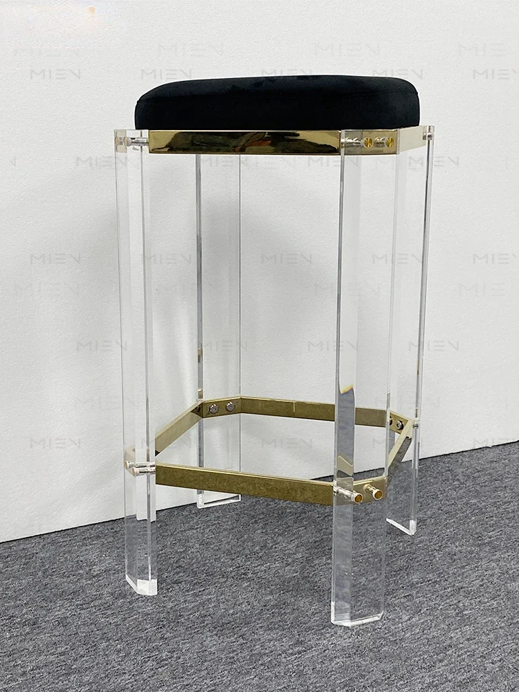 Modern Transparent Crystal Bar Stool Acrylic High Stool