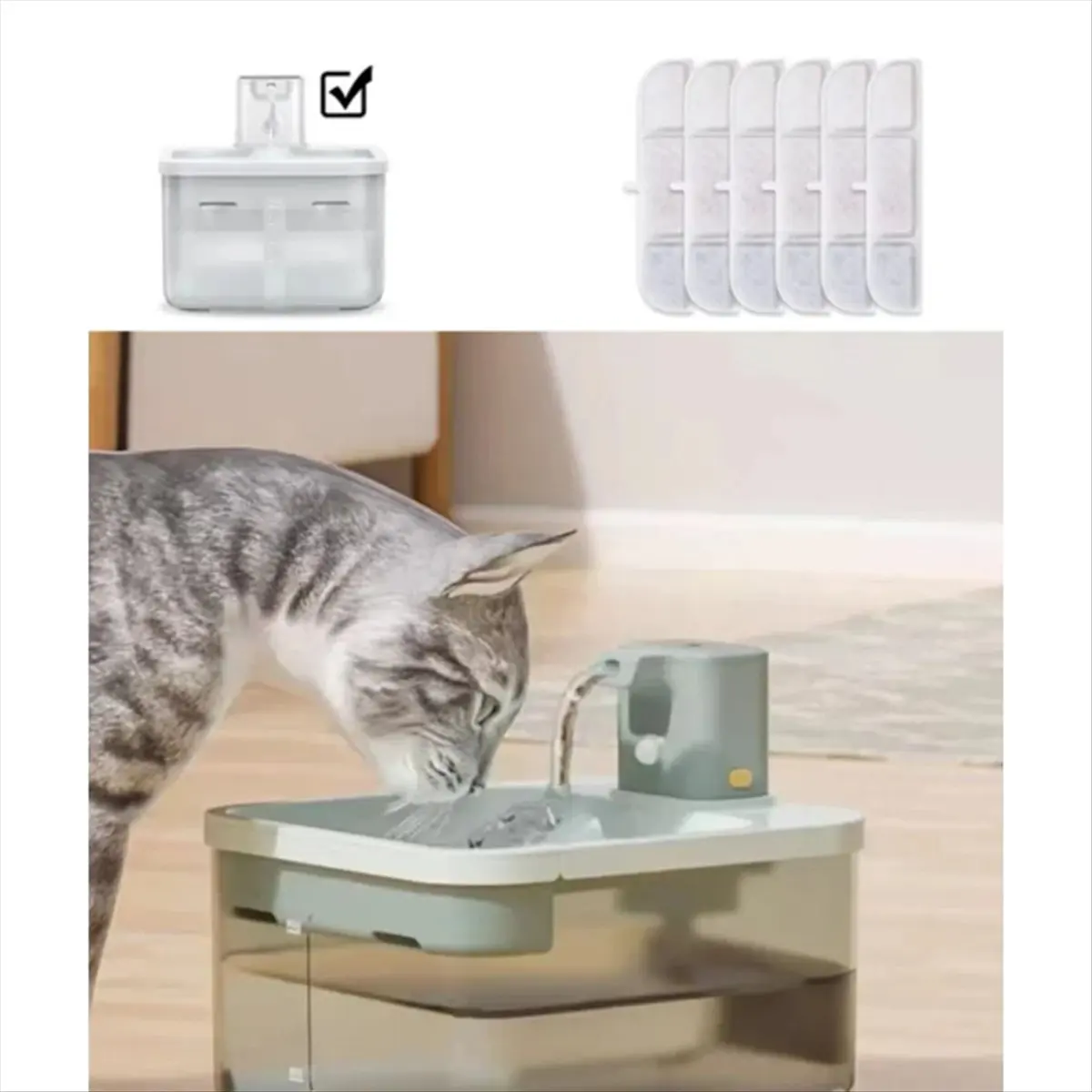 12PCS Pet Wireless Automatic Circulation Smart Drinking Fountain Filter Suitable for Cat Drinking Fountain-A51M