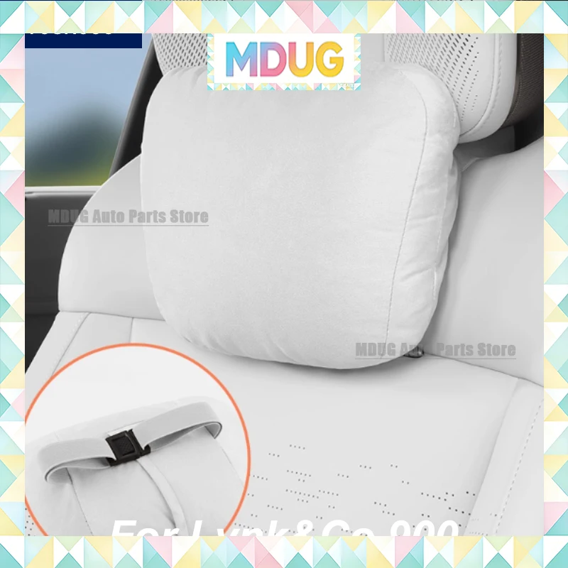 MDUG For Lynk&Co 900 Suede Leather Seat Head Cushions Neck Support Pillow Car Interior Modified Accessories