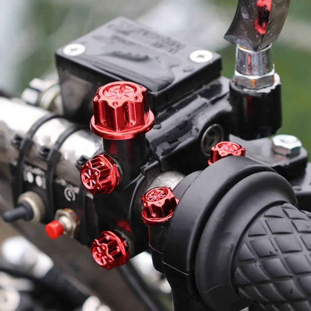 8/10/12/14MM Motorcycle Screw Cover Electric Vehicle Locomotive Hexagonal Screw Caps Colored Decorations Modified Accessories