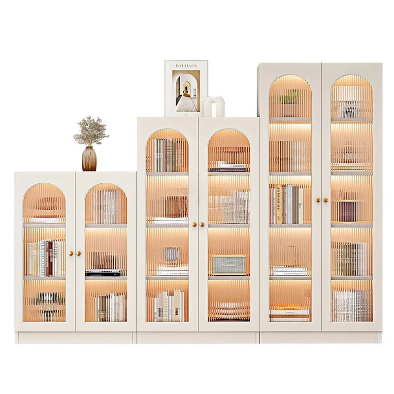 

Dust-proof bookcase glass door modern simple floor-to-wall storage