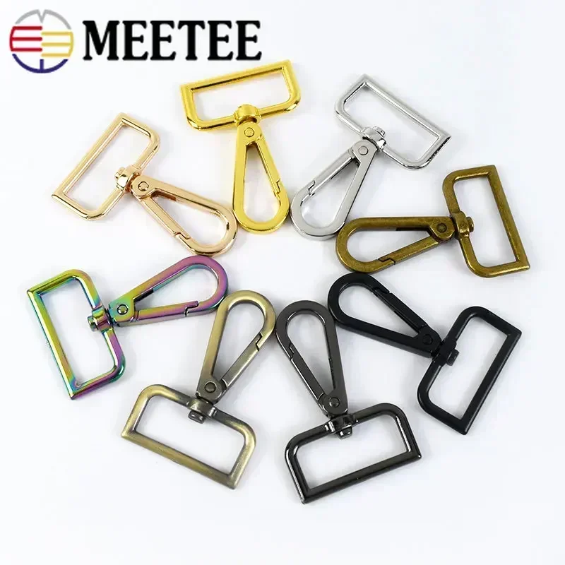 10/30Pcs Meetee 20-50mm Metal Buckles Carabiner for Bag Lobster Clasps Swivel Trigger Clips Snap Hook DIY Handbag Accessories