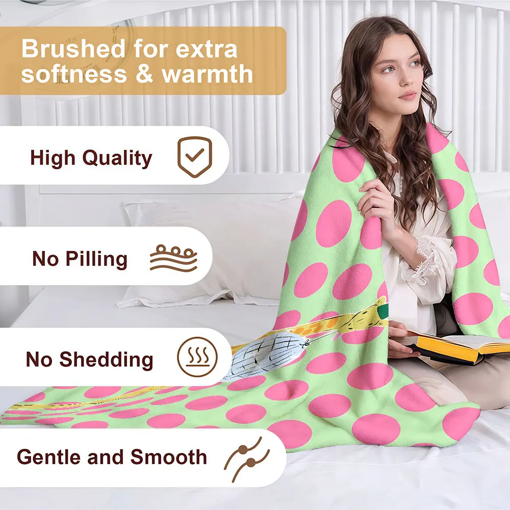 Giraffe Disco Dot Soft Warm Flannel Blanket Lightweight Cozy Christmas Halloween Home Decor Room