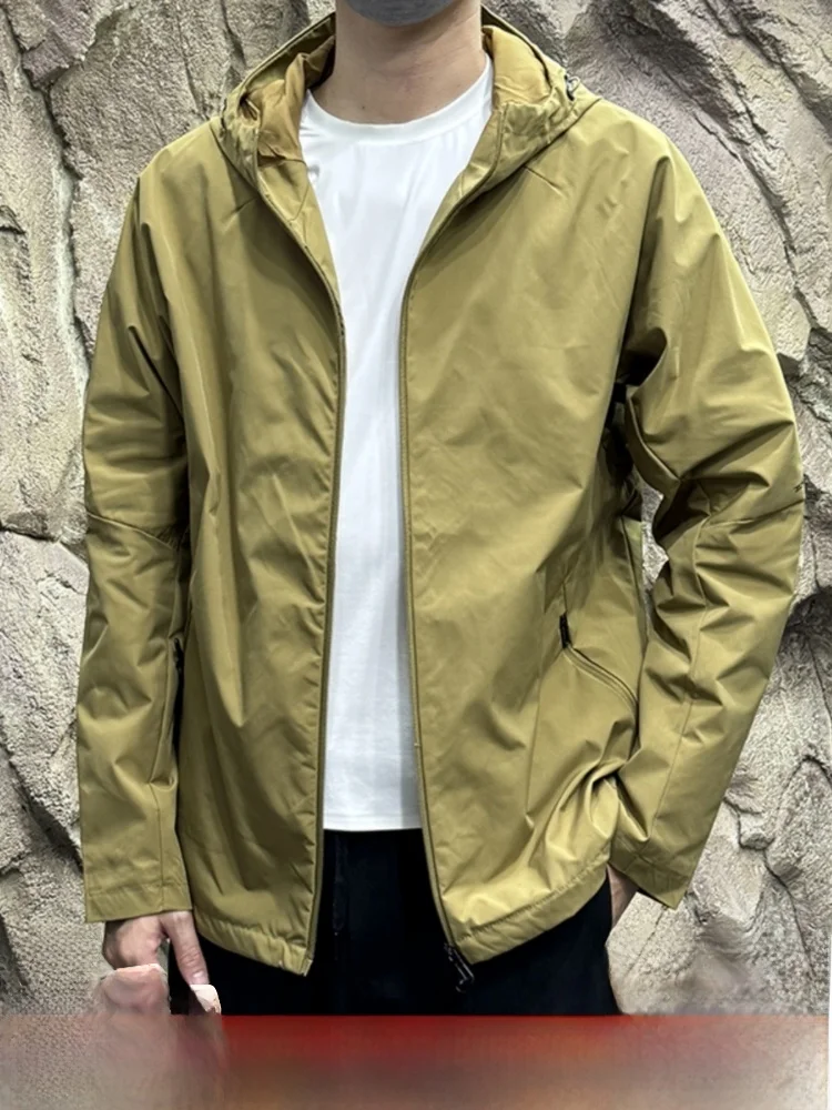 

Outdoor Men's Fce Lined Windproof Water Resistant Jaet Hooded Comfortable Warm Sports Coat Stand Fit Youth Trend