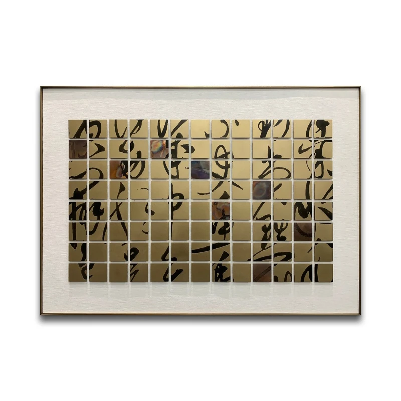 

New Chinese Style Cursive Script Painting Mosaic 3D Copperplate Etching for Public Space