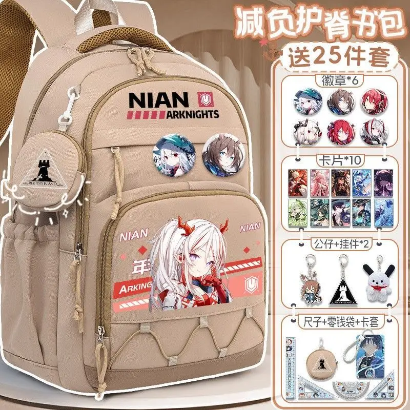 Arknights Collaboration Backpack For Elementary Students In Grades Three To Six, Middle School Boys And Girls, Lightweight L