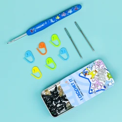 Iron Box 4mm Crochet Kit for Beginners Adults, Crochet hook set, Beginner Knitting Kit with yarn needle, weaving markers, doll e