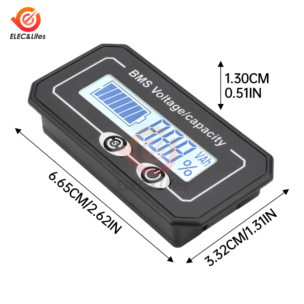Regulowany DC 8-99,9 V 4S-24S litowo-jonowy 12-84 V akumulator kwasowo-ołowiowy pojemność monitora poziom woltomierz wskaźnik procentowy