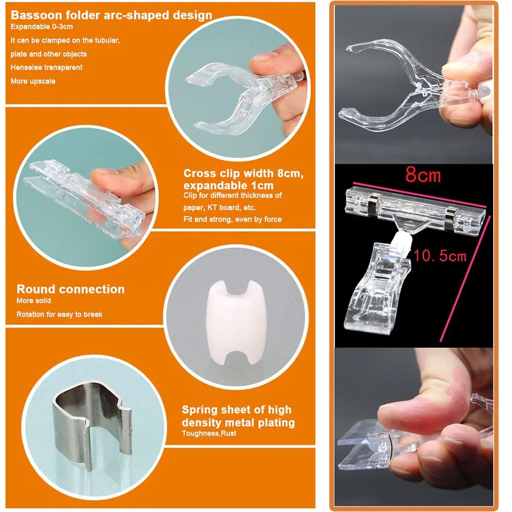 3/5pcs Clear POP Advertising Clips Plastic Sign Display Price Label Tag Clip Holders In Supermarket Retails