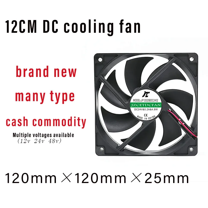 DC Fan Original Delta High Speed Bitcoin GPU Miner Mining Cooling Fan 120X120X25mm DC 12V 24V  2500RPM Dual Ball Bearing PWM 4P