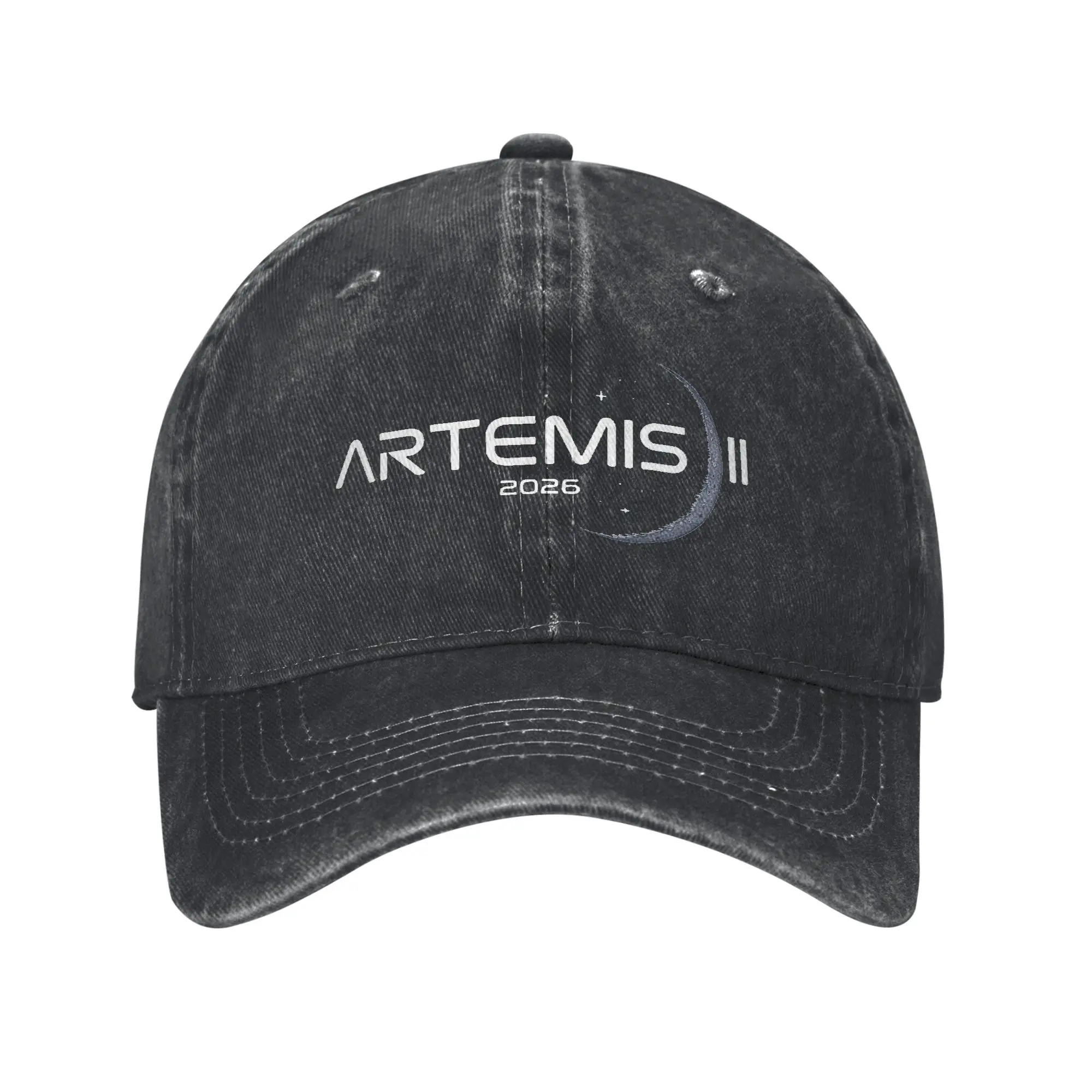 Artemis II Launch to The Moon Space Mission Baseball Cap 2026 Distressed Denim Hats Cap Outdoor All Seasons Travel Soft Headwear