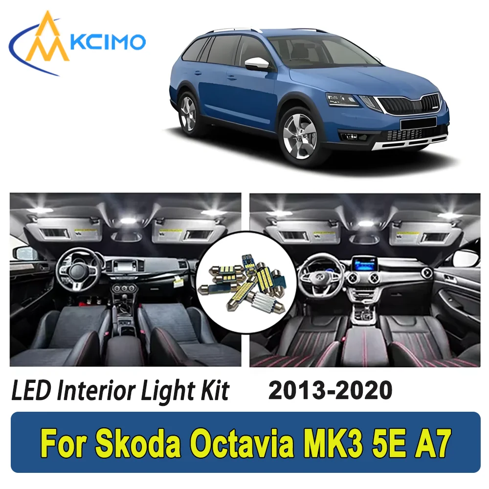 

New Light Bulb For Skoda Octavia MK3 5E A7 (2013-2020) Premium Bright LED Interior Dome Map Trunk Light Kit Car Led Lamps Canbus