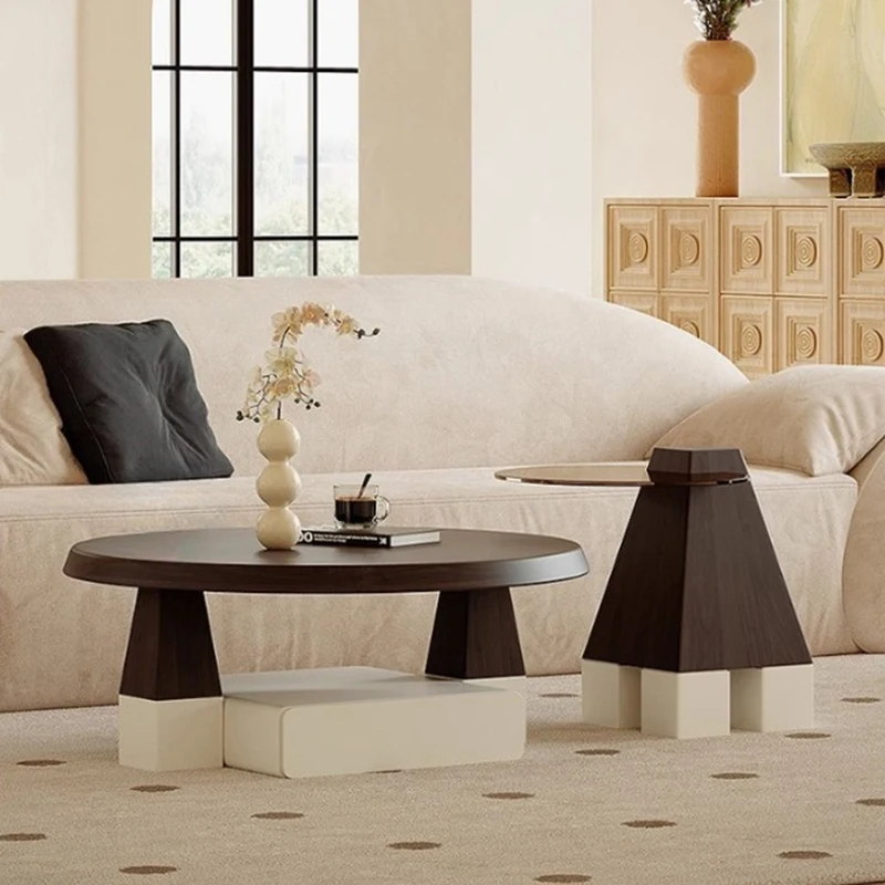 طاولات القهوة الخشبية الصلبة الإيطالية الحد الأدنى الشمال الطابق الدائمة غرفة المعيشة مصمم طاولة القهوة أثاث المنزل الإبداعي FYCT