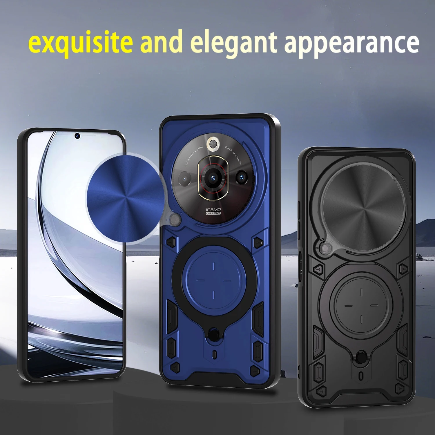 Für Nubia Focus Pro 5G Fall Magnetische Ring Stehen Rutsche Kamera Schutz Telefon Abdeckung für ZTE Nubia Focus Pro 5G Capa Funda