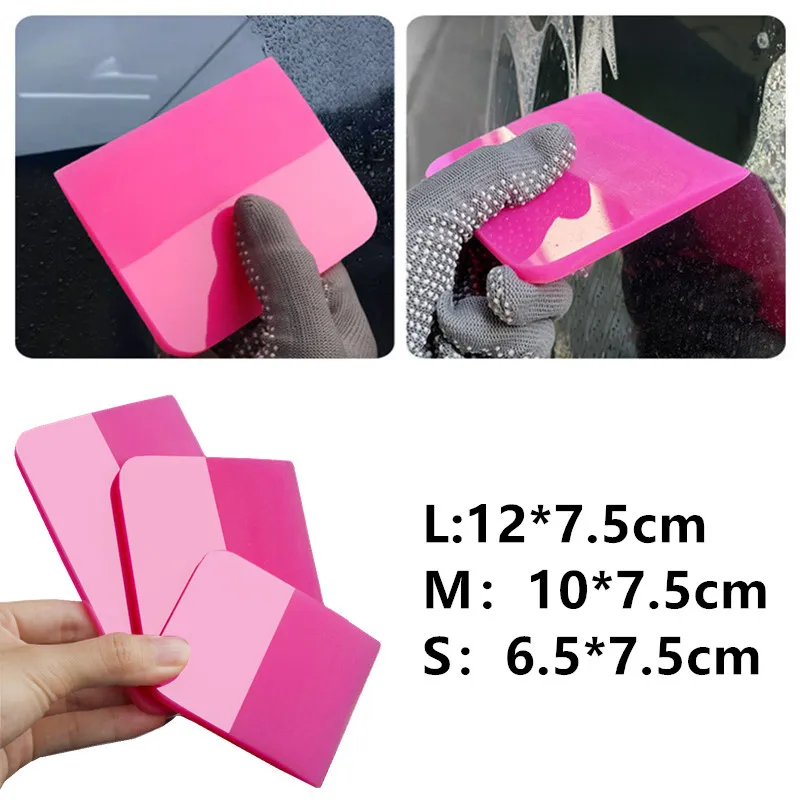 Cars Accessories Cleaning Soft Silicone Pink Squeegee Vinyl Window Tint Tools Wrapping Scraper For Glass Water Wiper Styling