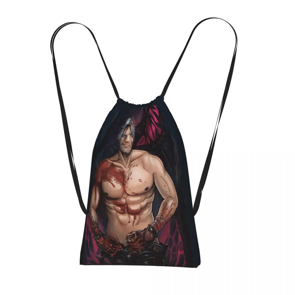Dante Devil May Cry 5 Classic Drawstring Backpack hiking cycling Bag Lightweight Foldable Storage Drawstring Bag for Men Women