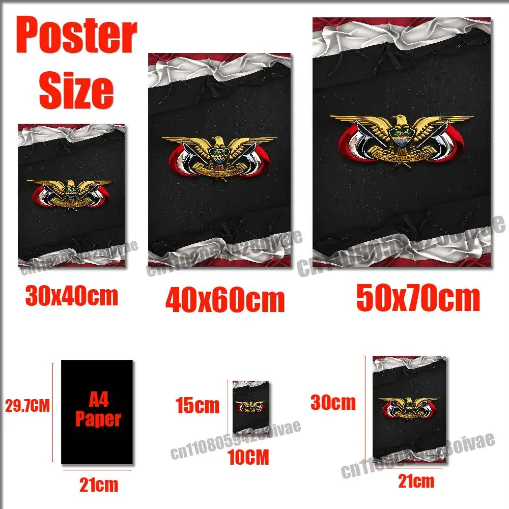 Yemen National Emblem Passport Map Flag Poster Sticker Suitable For Home Decoration 10x15cm Self-adhesive Gifts Playbill Case