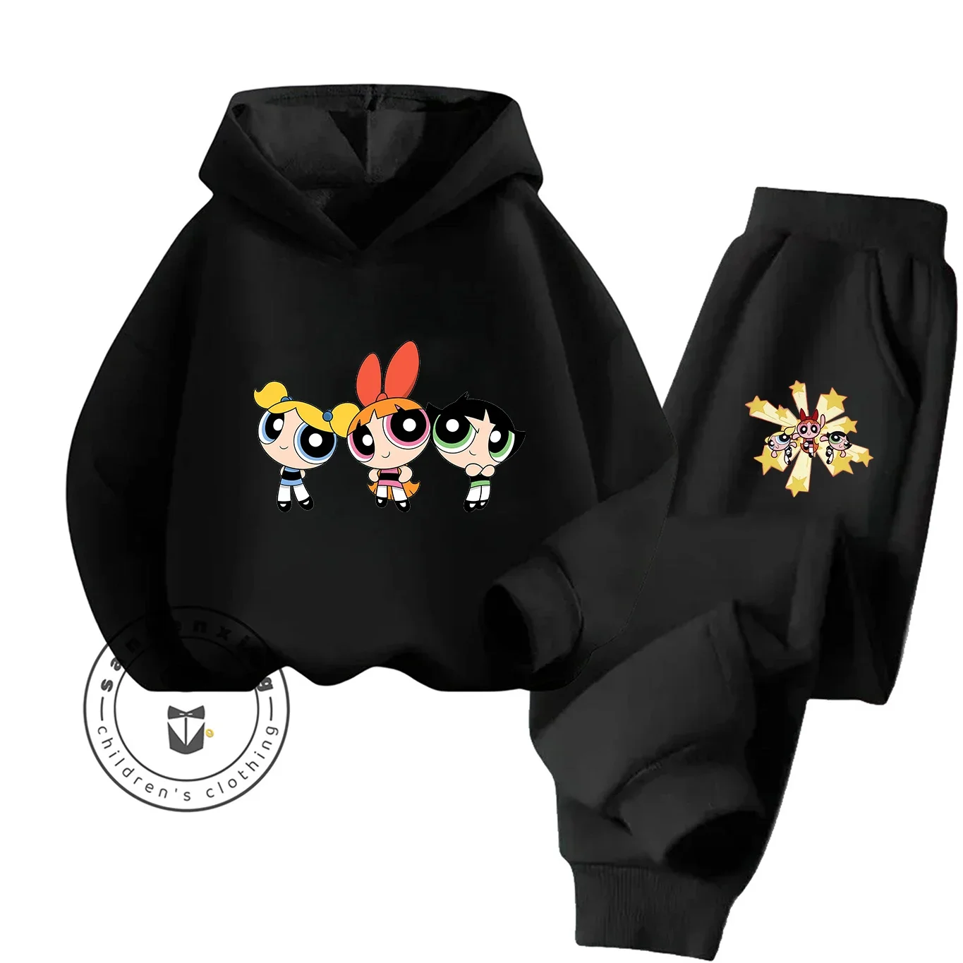 The Powerpuff Girls 2D Cartoon Hoodie Set 2025 طباعة جديدة موضة عادية للأطفال المراهقين بنين بنات رائجة البيع الخريف الشتاء #1