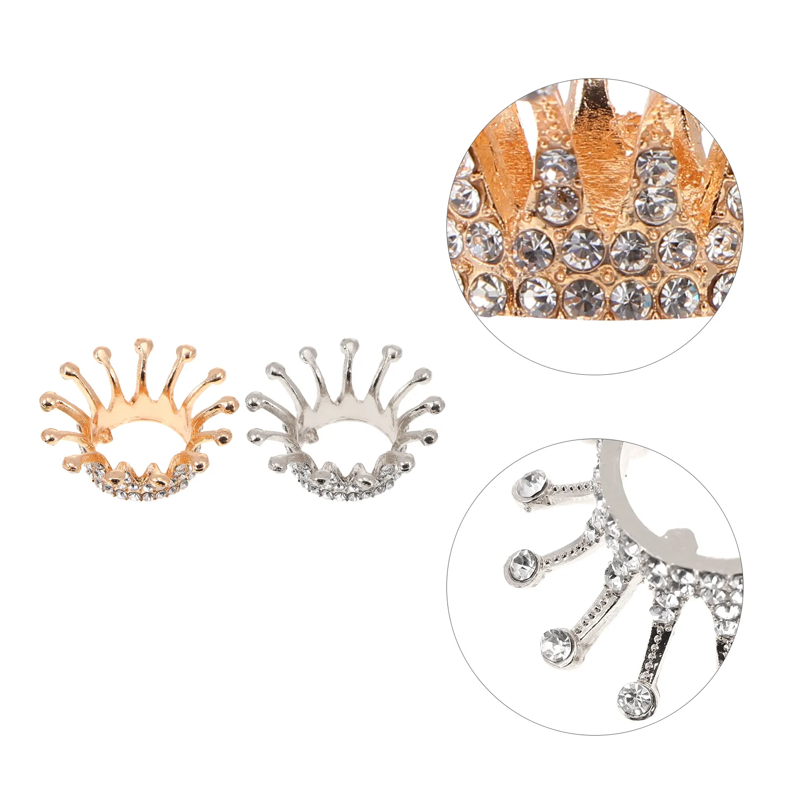 

2 Pcs Retro Crown Pen Holder Nail Polish Plates Manicure Penholder Bowl Cup