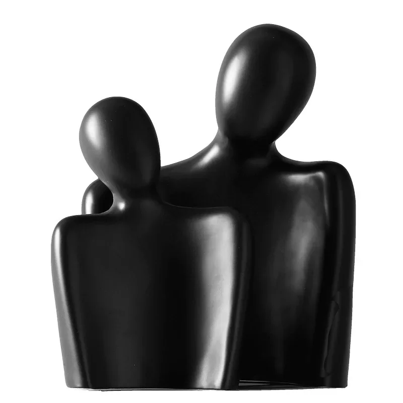 

Character hug ceramic ornaments, living room entrance office soft decoration accessories