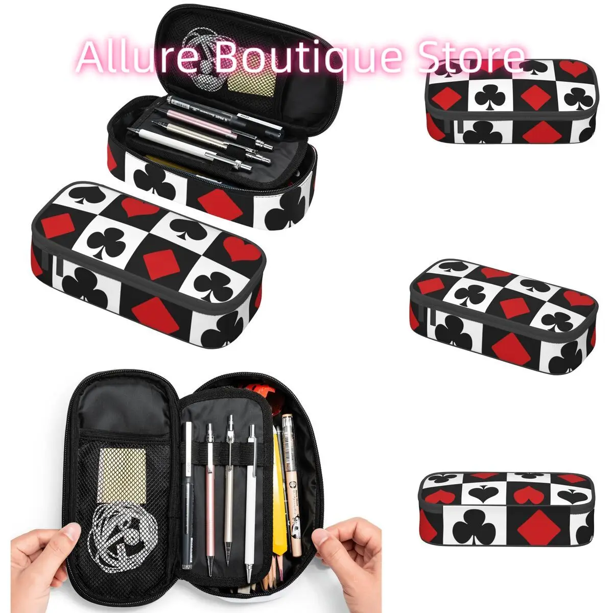 

Playing Card Pencil Cases Large Capacity Pen Bags Pen Box Pencil Pouch For Boys Girls Students Stationery School Office