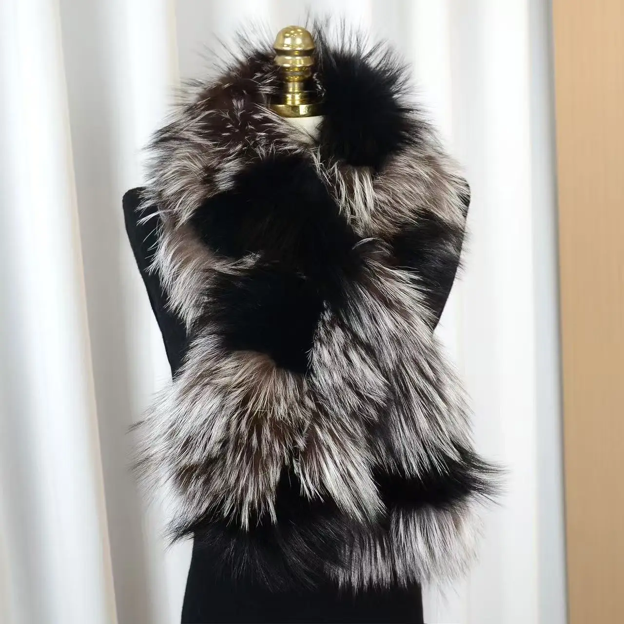 

Новый женский зимний теплый шарф из натурального лисьего меха, кольцо, вязаный, из натурального лисьего меха, женский модный шейный платок, шарфы, женские шарфы из натурального меха, высокое качество