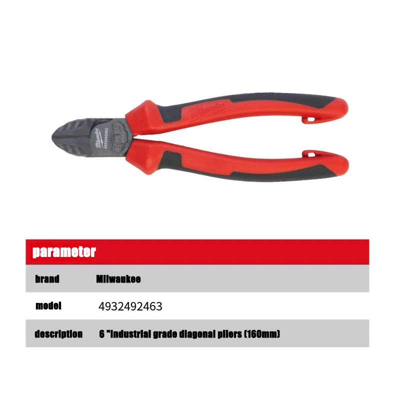 Milwaukee 6-Zoll Industrie-Diagonalzange 160mm, Multifunktionale Tragbare Werkzeugzange, Scharfe Klinge zum Schneiden 4932492463 – Detail 2