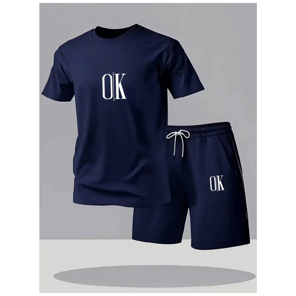 Summer Men's Quick Dry T-Shirts Sets Short Sleeve + Sports Shorts O-Neck Casual Home Outdoor Running Training Suit Hot Sale 2026
