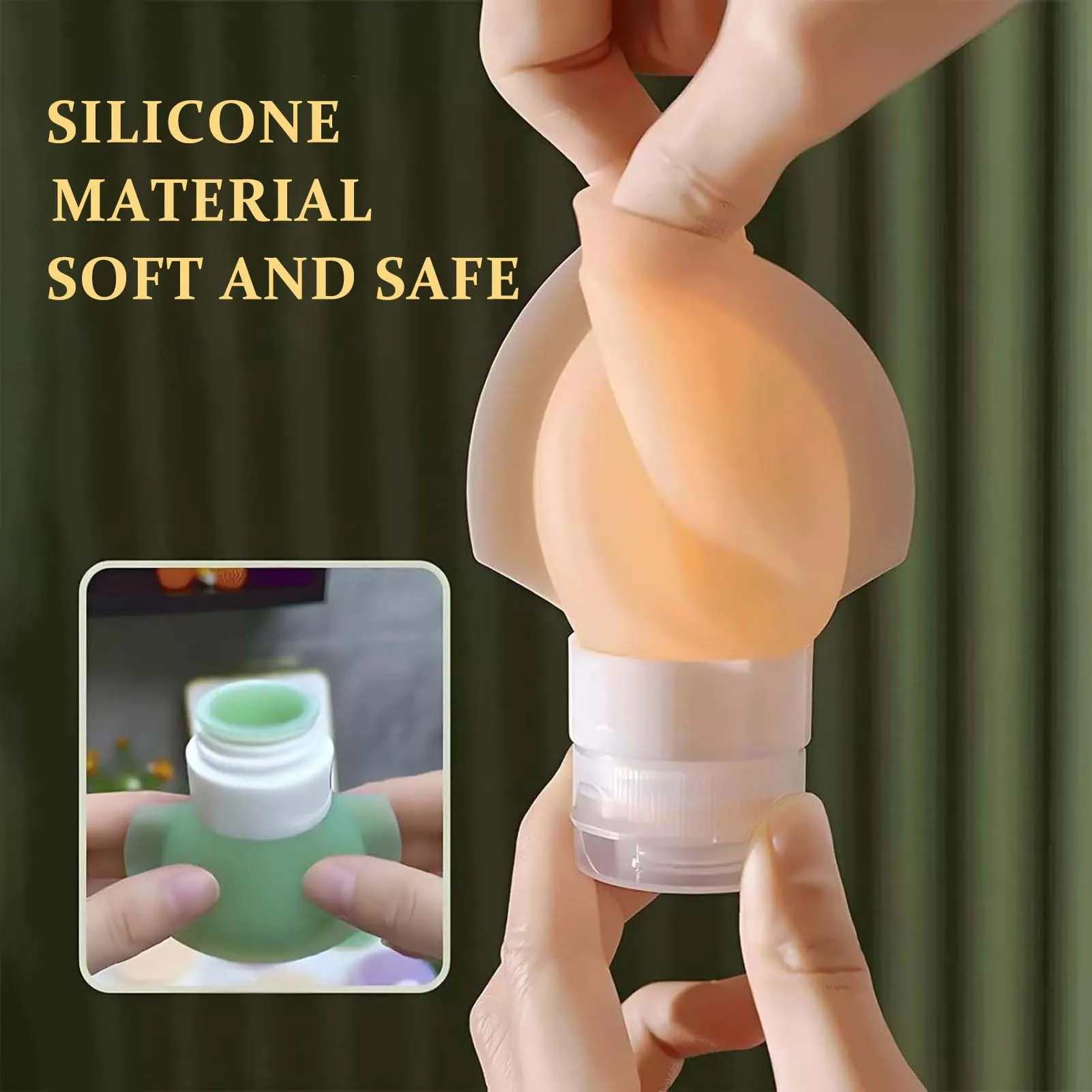 3pcs Silicone Travel Dispenser Bottles Wide Opening Design Easy Filling Dispenser Bottles For Cosmetic Shampoo And Lotion